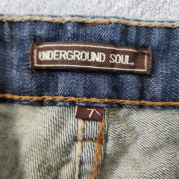 Underground Soul Women's Jean Shorts Size 7 Rolled Up Cuffed Boho Western - Picture 3 of 9
